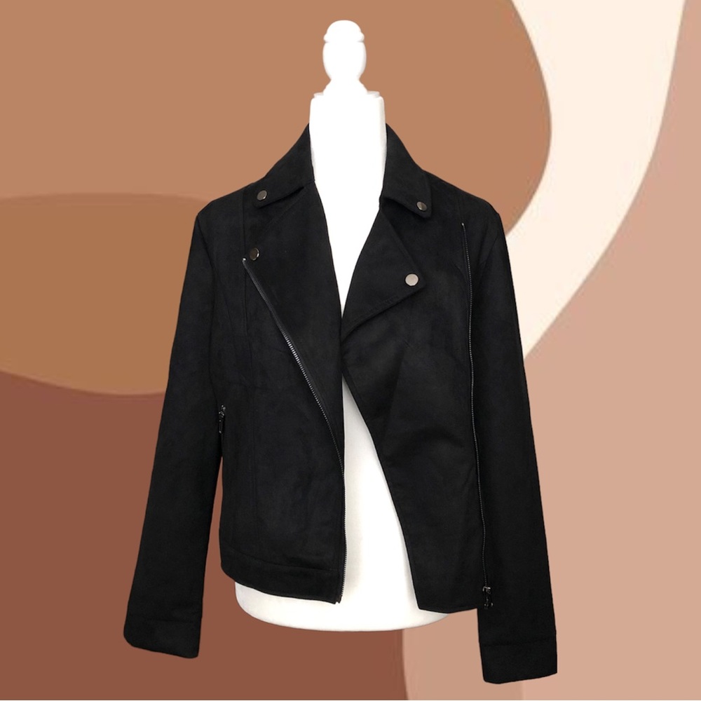 Black Suede Biker Jacket